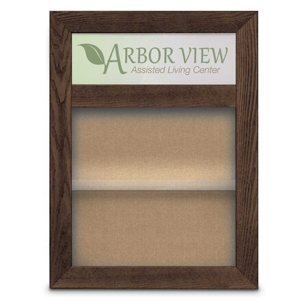 United Visual Products Outdoor Enclosed Combo Board, 48"x36", Gold Frame/Grey & Cork UVCB4836ODG-GREY-CORK